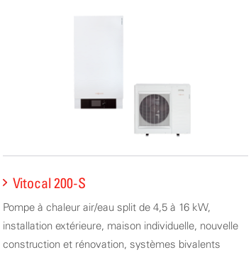 Pompe à chaleur air/eau bi-bloc Viessmann Vitocal 200-S